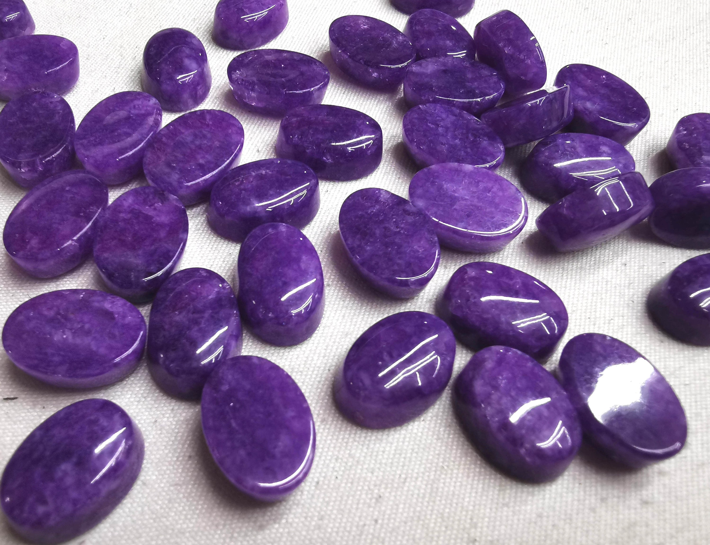 10pcs Sugilite purple stone jasper Gemstone crystal Oval | Etsy