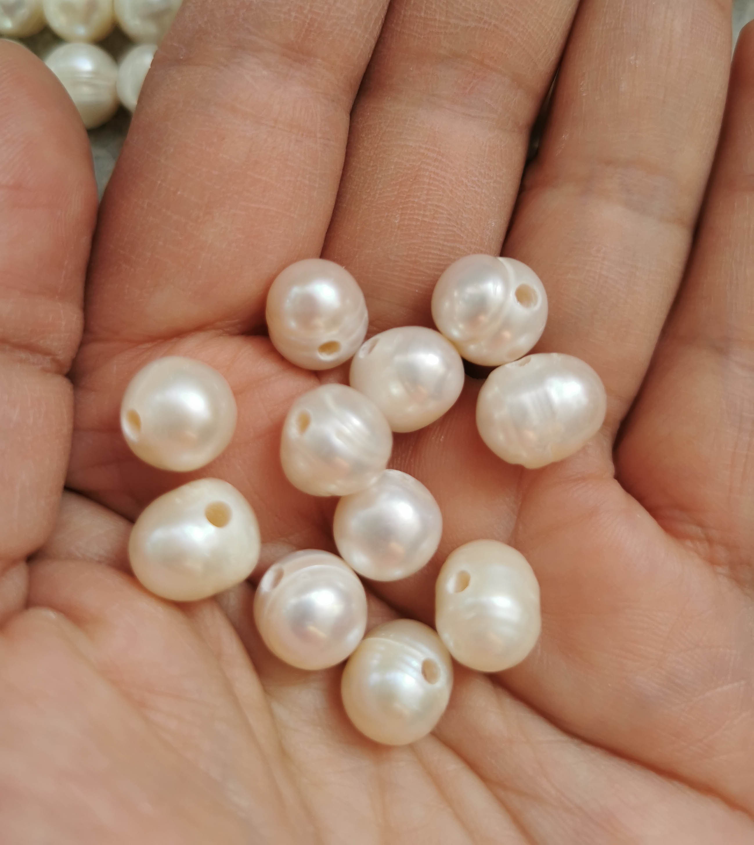 Large hole38pcs Genuine pearl Freshwater Pearls leather Etsy