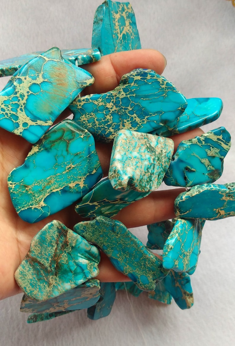 4060mm2 6pcs Natural Imperial Jasper stone Freeform Etsy