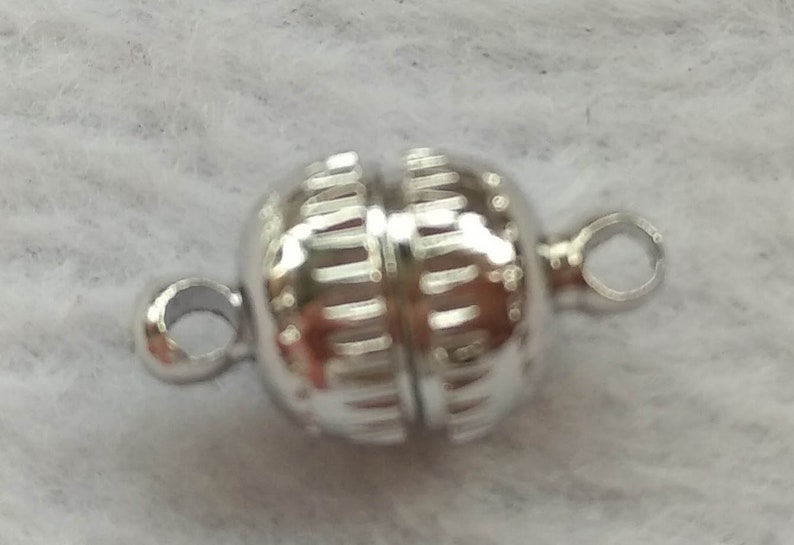 White silver or gold Drum round barrel jewelry clasp 14mm x 8mm 12 pcs Magnetic Clasps