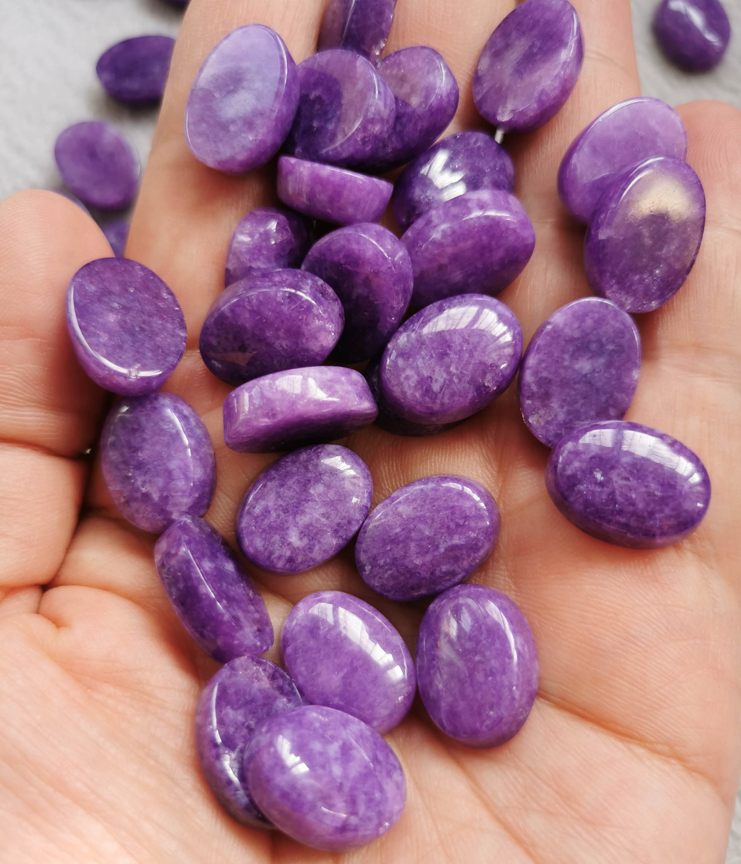 10pcs Sugilite purple stone jasper Gemstone crystal Oval Etsy