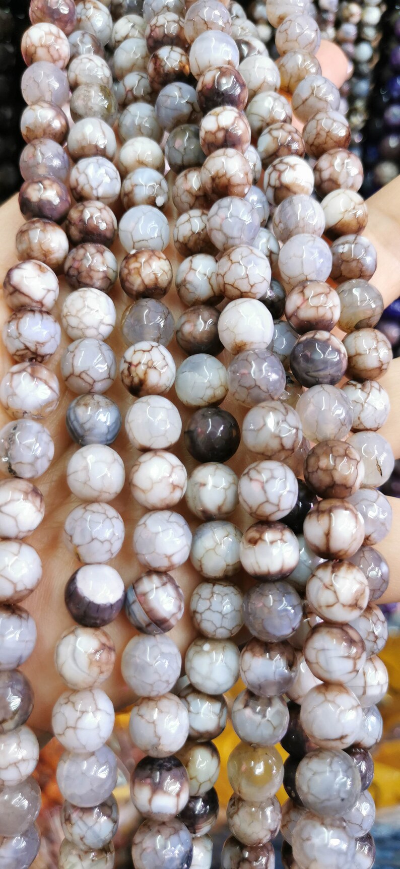 6mm 8mm 10mm Fire Agate Beads onyx oranger-Hot Red-Blue-Purple-Grey-Green Natural Gemstone Faceted Round beads for necklace-bracelet 16