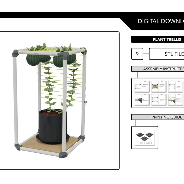 Compact PVC & 3D-Printed Plant Trellis for Efficient Growing