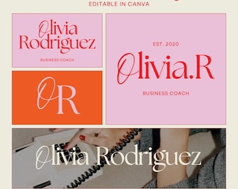 Zestaw do brandingu Bold Business Coach Luxury: Logo, paleta kolorów, czcionki – Canva Editable