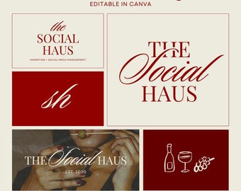 Opvallende luxe brandingkit: logo, kleurenpalet, lettertypen - bewerkbaar via Canva