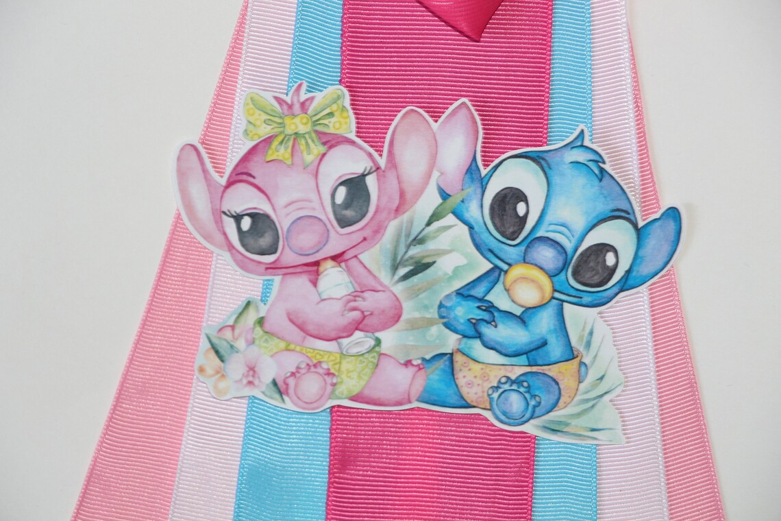 Lilo and Stitch or Angel Baby Shower Maternity sash girl Etsy