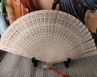 Authentic Real Hardwood Sandalwood Hand Fan