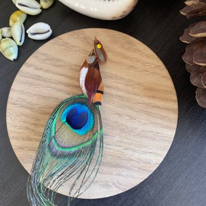 Peacock Feathers Pin, Butterfly Pin, Antique Decor, Holiday Decor