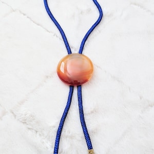 Gem Stone Bolo Tie, Vintage Mid Century Modern Look - Western Cowboy Necktie
