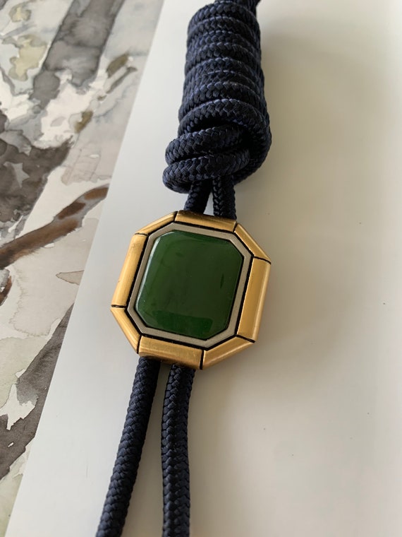 Gem Stone Bolo Tie, Vintage Mid Century Modern Lo… - image 4