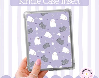 Inserto para funda Kindle PNG, fantasma de Halloween en tonos pastel para imprimir (descarga digital)