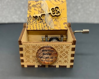 suitable for decoration boxes for family men and women Blue N-N For Harry Potter hand crank wooden handmade music box 