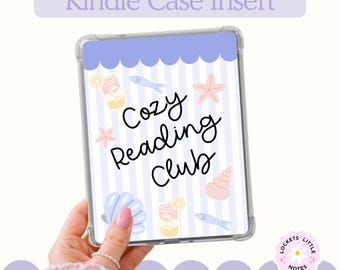 Inserto Kindle de rayas azules PNG, estilo veraniego pastel (descarga digital)