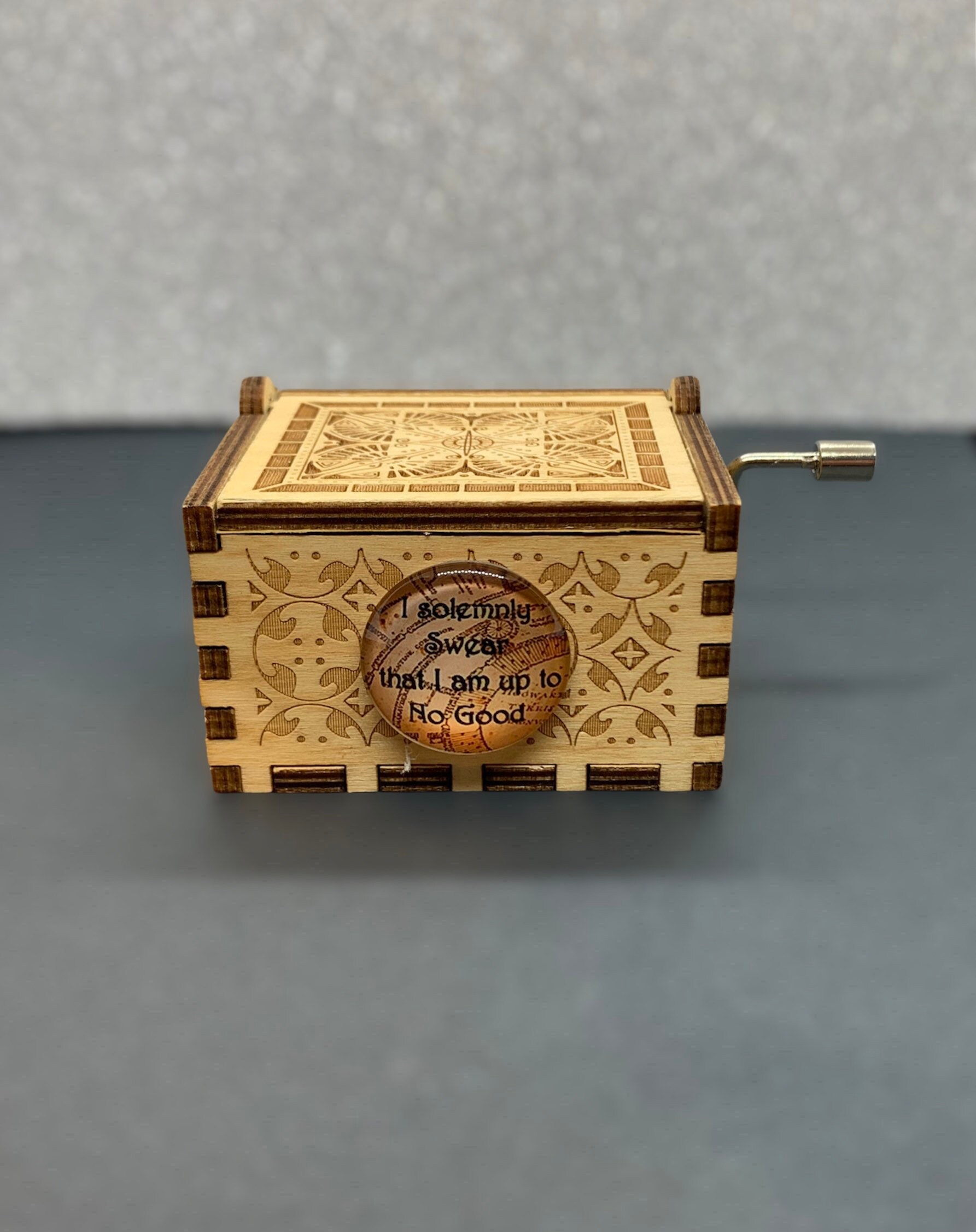 Harry Potter Theme Music Box. Hand Crank Wooden Music Box. Hedwigs