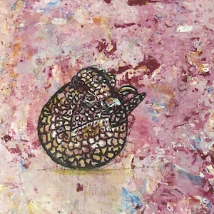 Armadillo, Abstract Art, Nature Art, Painting, Original Art, Mixed Media Art