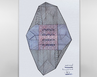 Trianglerism Art ( Multiversal Fusiontecture®) 41  Canvas By Prince Israel Zaar Wall Decor Masterpiece 8.5” x 14”