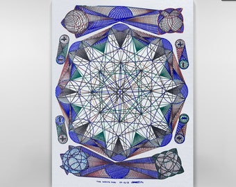Trianglerism Art (THE WHITE SUN®)90  Canvas By Prince Israel Zaar Wall Decor Masterpiece Size: 36″x48″