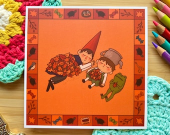 Sleepy Wirt, Greg, and Frog Over the Garden Wall Print- Printed on Matte 350 gsm Paper