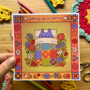 Waking Up to Spring Art Print- Printed on Matte 350 gsm Paper