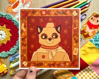 Ash the Fox Art Print- Printed on Matte 350 gsm Paper