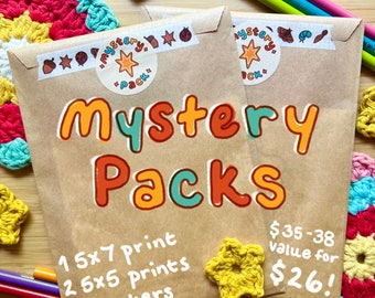 Mystery Pack - includes 3 Prints and 3 Stickers