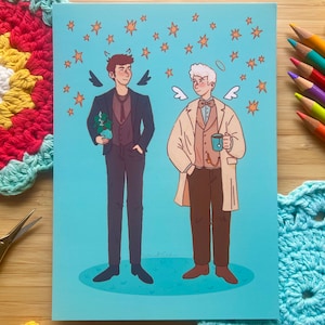 Ineffable Husbands- Aziraphale and Crowley Art Print- Printed on Matte 350 gsm Paper