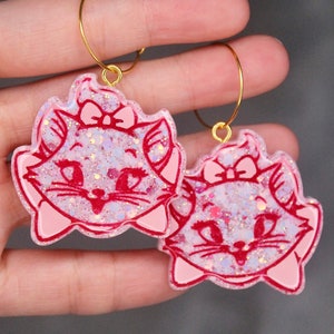 marie cat resin earrings