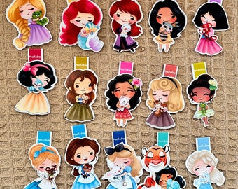 marcapaginas magneticos princesas  - punto de libro iman - bookmarks magnetic disney princess - marcapaginas imantados