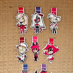 marcapaginas magneticos hazbin hotel - punto de libro iman - bookmarks hazbin - marcapaginas imantados