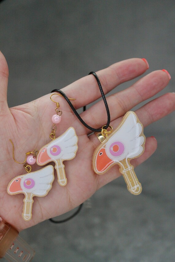 Card Captor Sakura Hypoallergenic Necklace and Earrings Anime