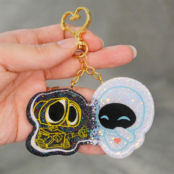 Wall E and Eve Keychain Etsy
