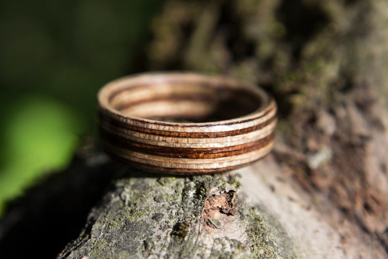 Bent wood ring wooden rings for men Wooden ring wooden proposal ring Wenge wood Wood ring