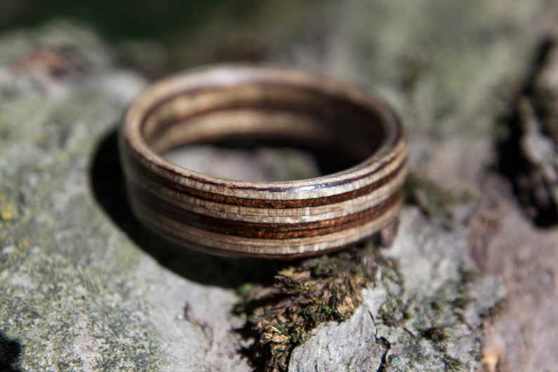 Bent wood ring wooden rings for men Wooden ring wooden proposal ring Wenge wood Wood ring