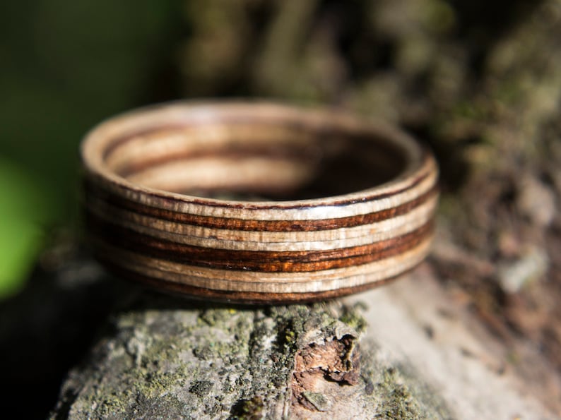 Bent wood ring wooden rings for men Wooden ring wooden proposal ring Wenge wood Wood ring