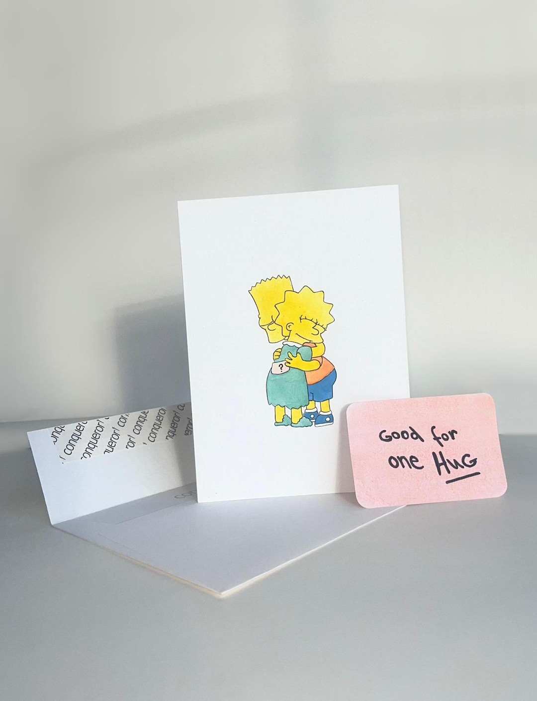 Bart and Lisa Simpson 'good for One Hug' Handmade Blank Card and ...