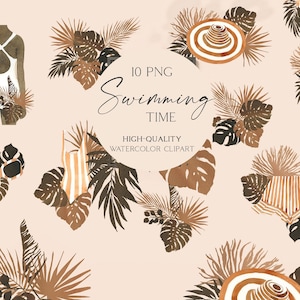 Abstrakte Frau Clipart, Boho tropische Blätter png, Sommer Mode Clipart für die Reise logo 040