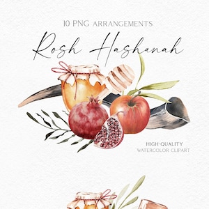 Rosh Hashanah jewish holiday clipart, Pomegranate jewish new year card, Religious clipart with jewish symbol 067