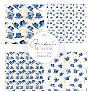 Graduierung Clipart, Aquarell Graduierung digitales Papier. Grad Mütze nahtlose, Party Dekoration, Schule Clipart, Uni 146