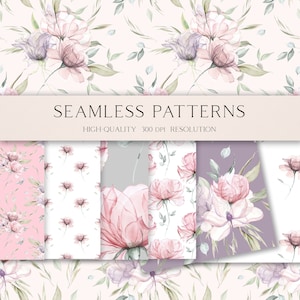 Modèle sans couture rose bohème pour tissu, papier numérique floral rose poudré, clipart mariage rose avec bouquets de roses png 026