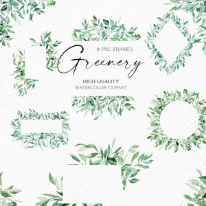 Watercolor greenery frames clipart, Eucalyptus clipart, Green twigs png, Grass greenery borders png, Watercolor leaves frame clip art 016