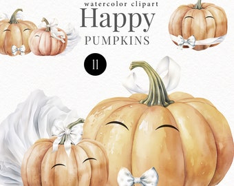 Watercolor Valentine pumpkin clipart, Wedding pumpkin png, Pumpkin face clipart for baby shower, engagement, wedding  invites 150