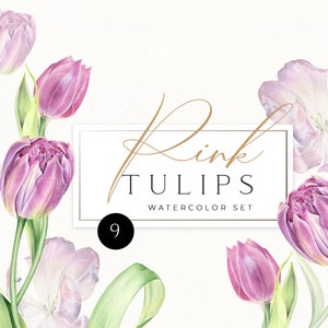 Clipart tulipes aquarelle, clipart aquarelle fleurs de Pâques, couronne de fleurs printanière peinte à la main png 125