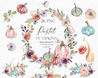 Watercolor pumpkin clipart, Cute pumpkin baby shower, Rustic fall pumpkin png, Happy Thanksgiving, Harvest festival, plant mom gift