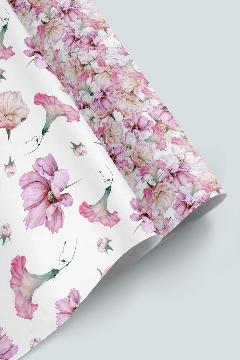Boho Seamless Pattern for Fabric, Watercolor Pink Flower Seamless ...