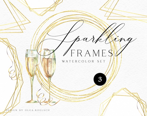 Champagne Gold Border Clip Art 11+ Thousand Champagne Border