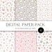 Rose Digital Paper Pack. Pink Flowers Digital Paper With Floral Pattern ...