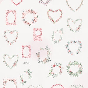 Watercolor Pink Heart Clipart, Valentine's Day Png, Watercolor Floral ...