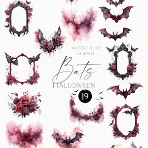Watercolor Halloween Clipart, Gothic Spooky Halloween Frames, Witchy ...