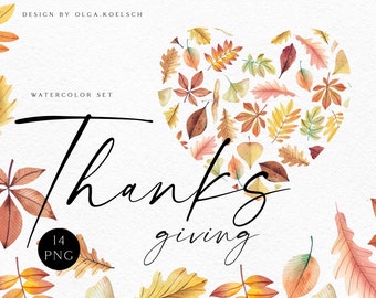 Watercolor Thanksgiving clipart, Fall wreath clipart, Autumn thanksgiving card diy with autumn leaves, fall frames and borders 096