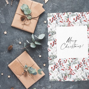 Watercolor Christmas seamless pattern for fabric